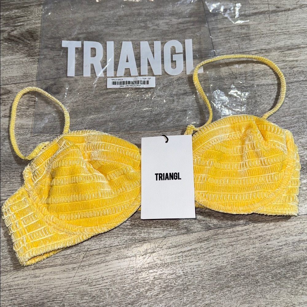 TRIANGL MALA - MACA YELLOW VELVET TOP - Picture 3 of 5